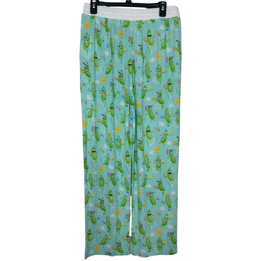 Little Sleepies Bamboo Pajama Pants Pickles Playing Pickleball Novelty NWT L - Picture 4 of 13